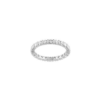 Alliance tour complet en or blanc et diamants