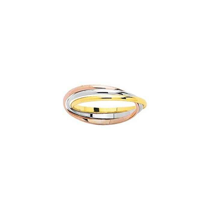 Alliance demi-jonc en or jaune, or rose et or blanc, 1.5mm