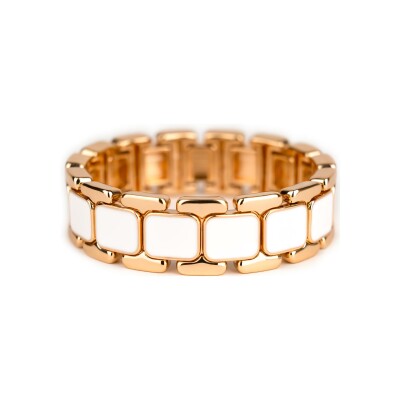 Bracelet Simone à Bordeaux Tempo Blanc en métal doré émaillé