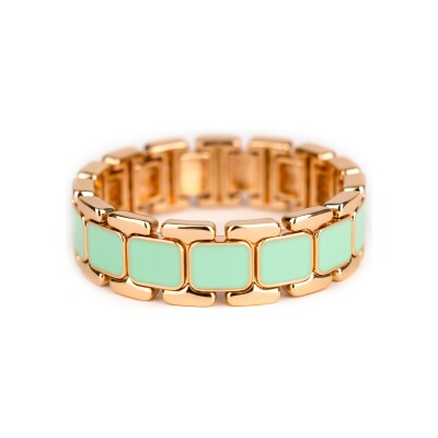 Bracelet Simone à Bordeaux Tempo Menthe Fraiche en métal doré émaillé