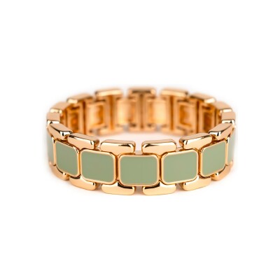 Bracelet Simone à Bordeaux Tempo Sauge en métal doré émaillé