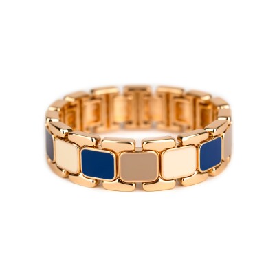 Bracelet Simone à Bordeaux Tempo Week end en métal doré émaillé