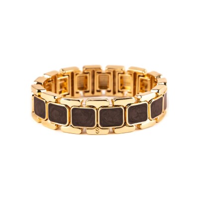 Bracelet Simone à Bordeaux Tempo Carrara Chocolat en métal doré émaillé