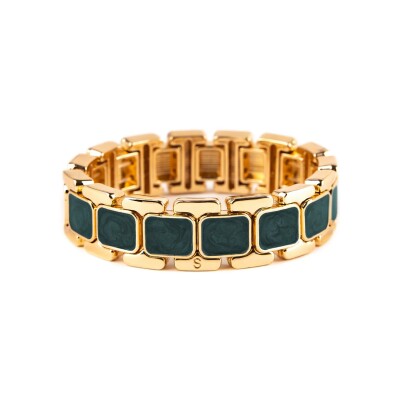 Bracelet Simone à Bordeaux Tempo Carrara Laurier en métal doré émaillé
