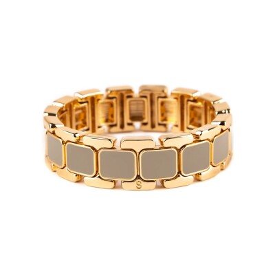 Bracelet Simone à Bordeaux Tempo Perle en métal doré émaillé