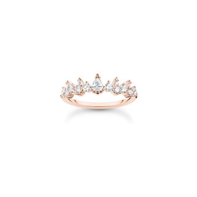 Bague Thomas Sabo Charm Club en argent doré rose, taille 54
