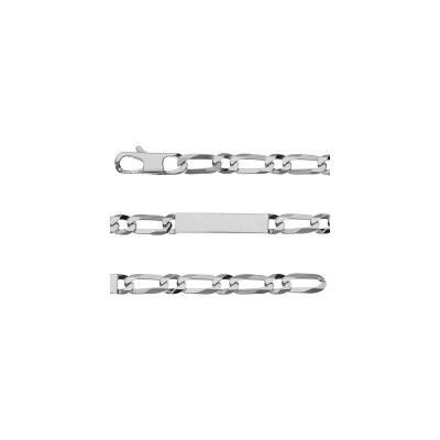 Bracelet identite 1+1 hawai 8mm argent 21cm