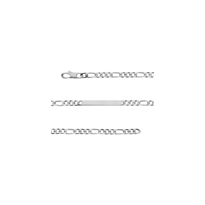 Bracelet identite 1+3 prestige 4mm argent 18cm