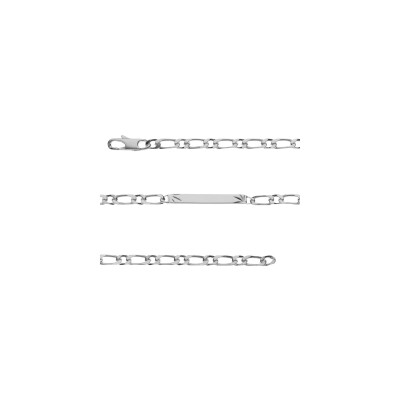 Bracelet identite 1+1 4mm étoile argent 18cm