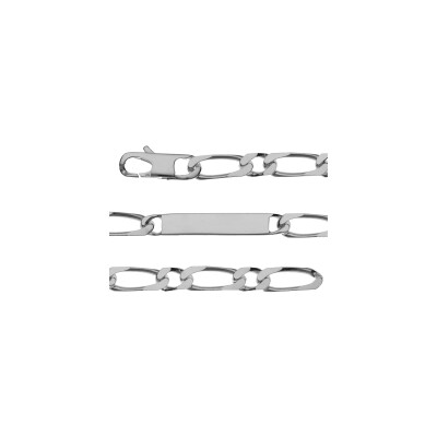 Bracelet identite 1+1 prestige 8mm argent 21cm
