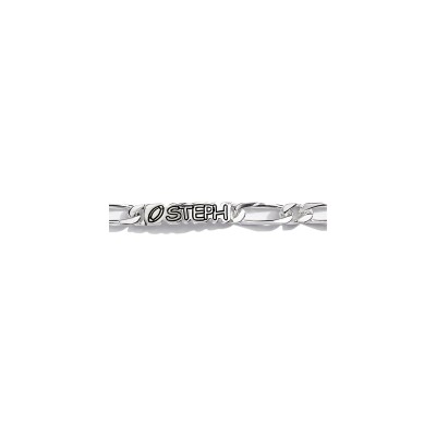 Bracelet identite 1+1 en 10mm grave détouré argent