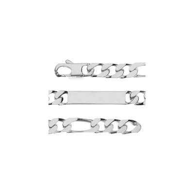 Bracelet identite 1+3 prestige 10mm argent 21cm
