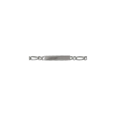 Bracelet identite enfant 1+1 3mm 16/14cm argent rhodié