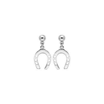 Boucles d'oreilles tige argent rhodié fer a cheval