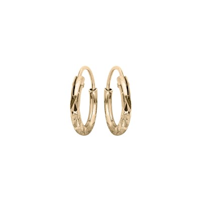 Boucles d'oreilles créoles argent dorure jaune ronde diamantée étoile diam 7mm