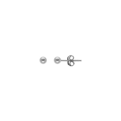 Boucles d'oreilles tige argent rhodié boule 4mm