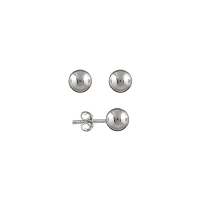 Boucles d'oreilles tige argent rhodié boule 6mm