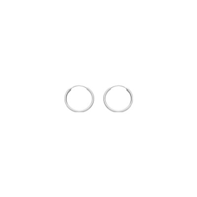 Boucles d'oreilles créoles argent rhodié fil carré 1.5mm diam 17mm