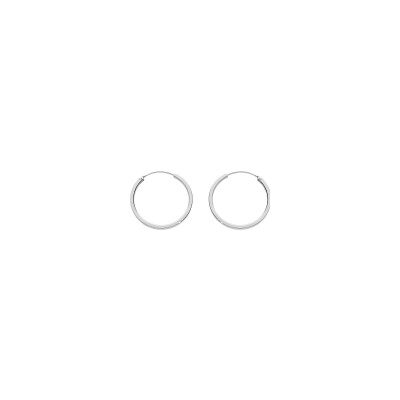 Boucles d'oreilles créoles argent rhodié fil carré 1.5mm diam 22mm