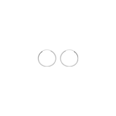 Boucles d'oreilles créoles argent rhodié fil carré 1.5mm diam 27mm
