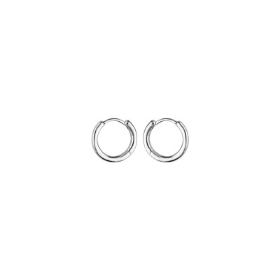 Boucles d'oreilles créoles argent rhodié articulée diam 13mm ext