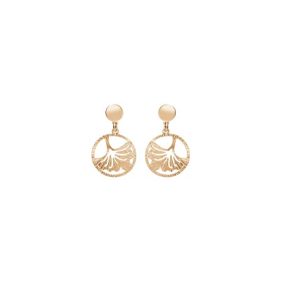 Boucles d'oreilles tige argent et dorure jaune ronde 15mm ajourée