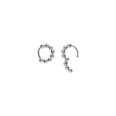 Boucles d'oreilles Boucles d'oreilles créoles argent rhodié 10mm boules