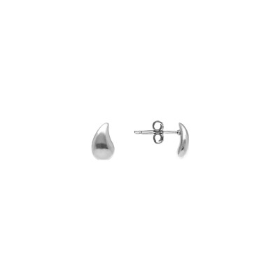 Boucles d'oreilles tige argent rhodié goutte