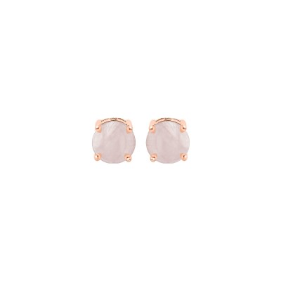 Boucles d'oreilles tige argent rose pierre véritable quartz rose 4mm
