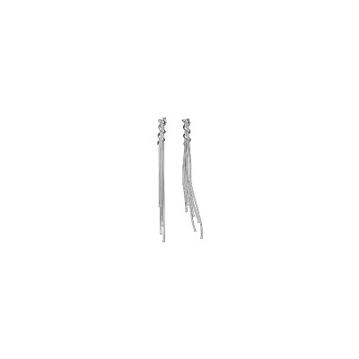 Boucles d'oreilles argent rhodié longues multi chaines