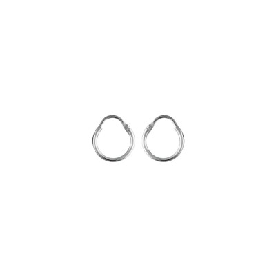 Boucles d'oreilles créoles argent rhodié tube 1.8mm diam 16 mm