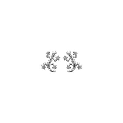 Boucles d'oreilles tige argent salamandre