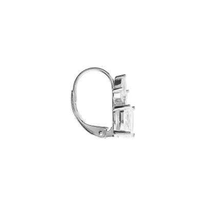 Boucles d'oreilles dormeuse argent rhodié oxydes blancs
