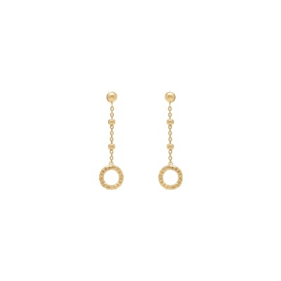 Boucles d'oreilles tige argent doré pendante cercle