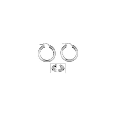 Boucles d'oreilles créoles argent fil large demi jonc 3x6mm diam 25mm