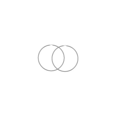 Boucles d'oreilles créoles argent fil rond 2mm diam 80mm