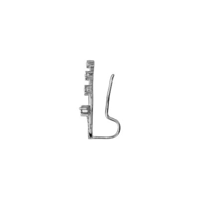 Boucles d'oreilles de lobe argent rhodié forme boucle oxydes blancs sertis