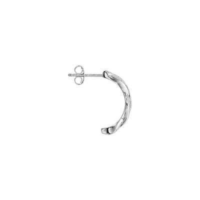 Boucles d'oreilles tige argent rhodié demi Boucles d'oreilles créoles tresse oxydes blancs sertis