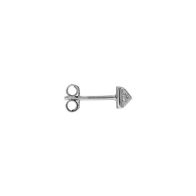 Boucles d'oreilles tige argent rhodié forme pyramide oxydes blancs sertis