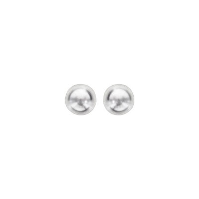 Boucles d'oreilles tige argent rhodié perle imitation blanche 8mm