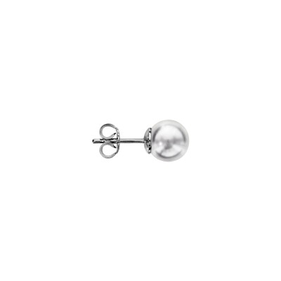 Boucles d'oreilles tige argent rhodié perle imitation blanche 8mm