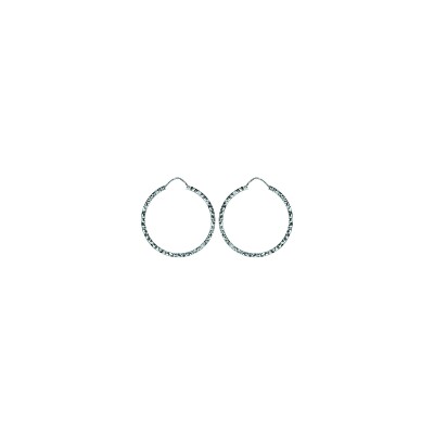 Boucles d'oreilles créoles argent rhodié diamanté 30mm