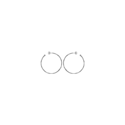 Boucles d'oreilles créoles tige argent rhodié 40mm tube 1.8mm