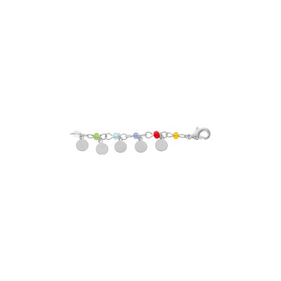 Bracelet argent rhodié opale veritable et oxydes blancs sertis 16+3cm