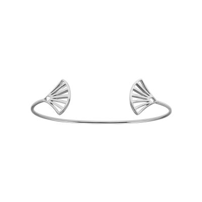 Bracelet argent rhodié jonc éventail