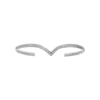 Bracelet argent rhodié jonc forme v