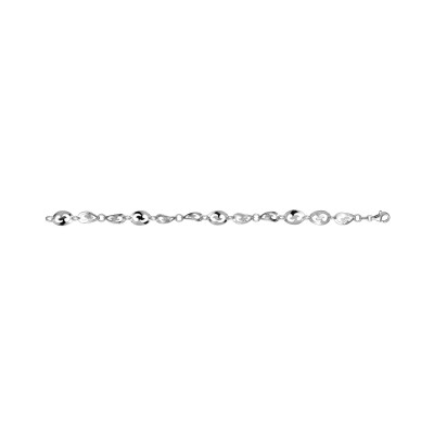 Bracelet argent rhodié fantaisie 18cm