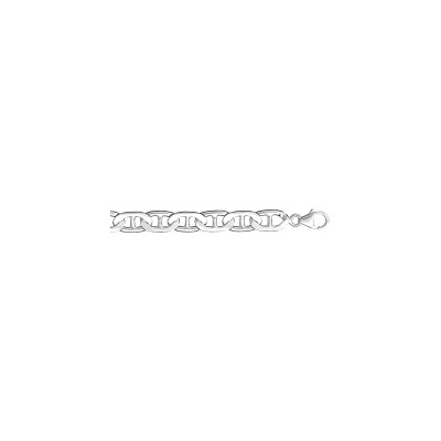 Bracelet grosse marine 7mm 21cm argent rhodié