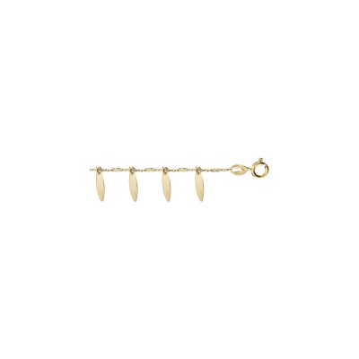 Bracelet argent et dorure jaune lapidé 16+3cm