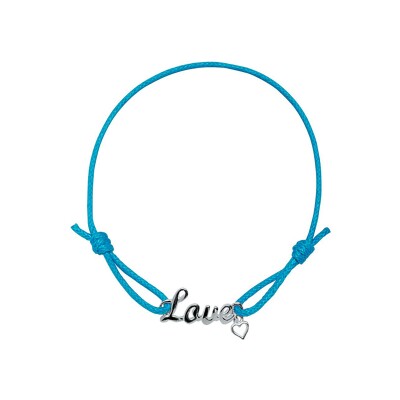 Bracelet cordon coulissant bleu 